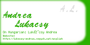 andrea lukacsy business card